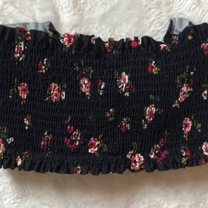 Xhiliration floral strapless bathing suit top NWOT